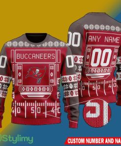 NFL Tampa Bay Buccaneers Christmas Stylish 3D Knitted Sweater Custom Number And Name - NFL Tampa Bay Buccaneers Christmas Stylish 3D Knitted Sweater Custom Number And Name