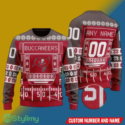 NFL Tampa Bay Buccaneers Christmas Stylish 3D Knitted Sweater Custom Number And Name