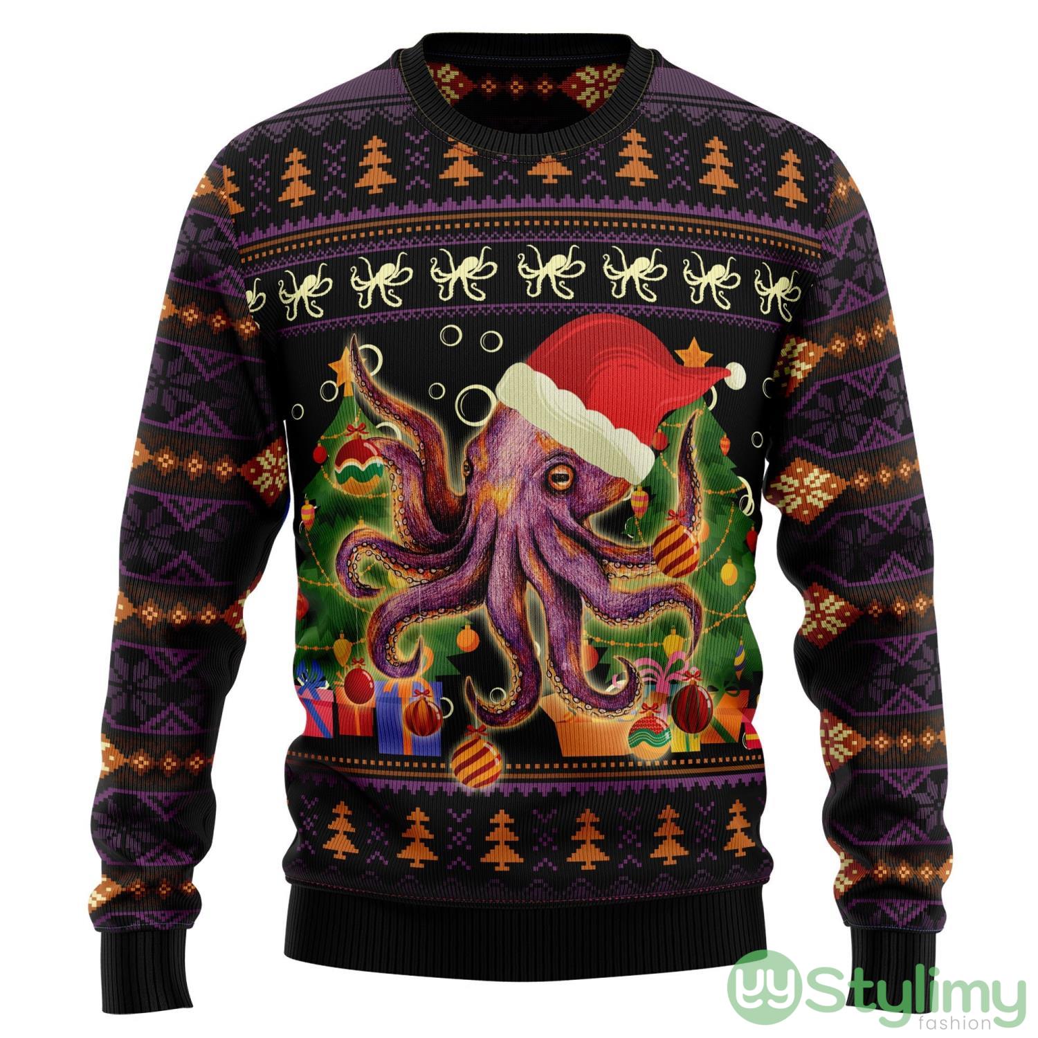 Octopus Ugly Christmas Sweater, Ugly Holiday Sweatshirt, Funny Ugly Sweater 3 Octopus Ugly Christmas Sweater, Ugly Holiday Sweatshirt, Funny Ugly Sweater Product Photo 1