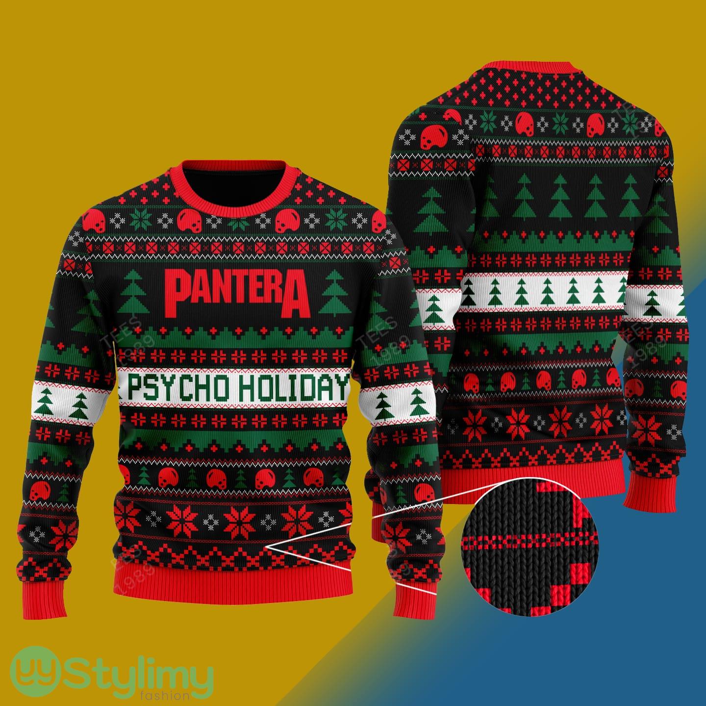 Pantera Psycho Holidays Knitted Xmas Sweater Gift Men And Women 3 Pantera Psycho Holidays Knitted Xmas Sweater Gift Men And Women - P.antera P.sycho Holiday Sweaters