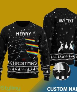 PF Official Dark Side of The Moon Personalized Ugly Christmas Sweater For Winter - P.F Official Dark Side of The Moon Christmas - CUSTOMIZE YOUR TEXT