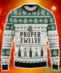 Proper Twelve Irish Whiskey Ugly Christmas 3D Sweater AOP - Proper Twelve Irish Whiskey Ugly Christmas Sweater_1