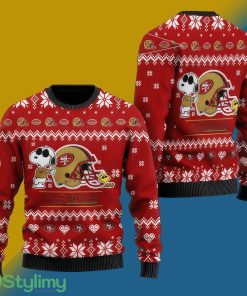 San Francisco 49ers Cute The Snoopy Show Football Helmet Ugly Xmas Sweater - San Francisco 49ers Cute The Snoopy Show Football Helmet Ugly Xmas Sweater