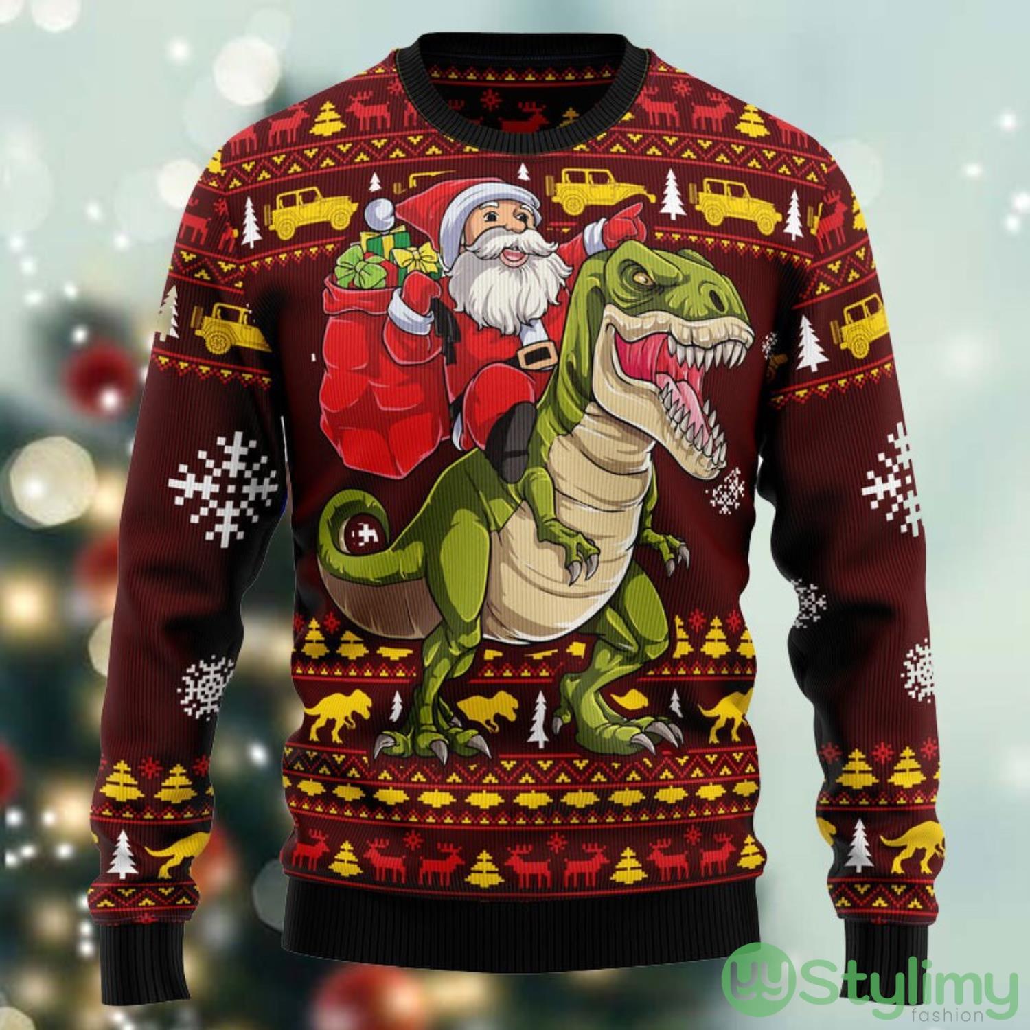 Santassic Park Ugly Christmas Sweater, Ugly Christmas Sweater For Men Women 3 Santassic Park Ugly Christmas Sweater, Ugly Christmas Sweater For Men Women Product Photo 1