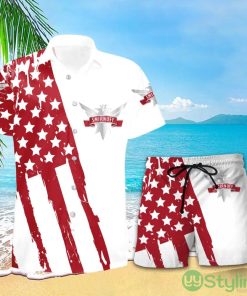 Smirnoff Vodka USA Flag Hawaiian Combo Shirt And Short Gift Hawaiian For Mens - Smirnoff Vodka USA Flag Hawaiian Shirt And Short_1