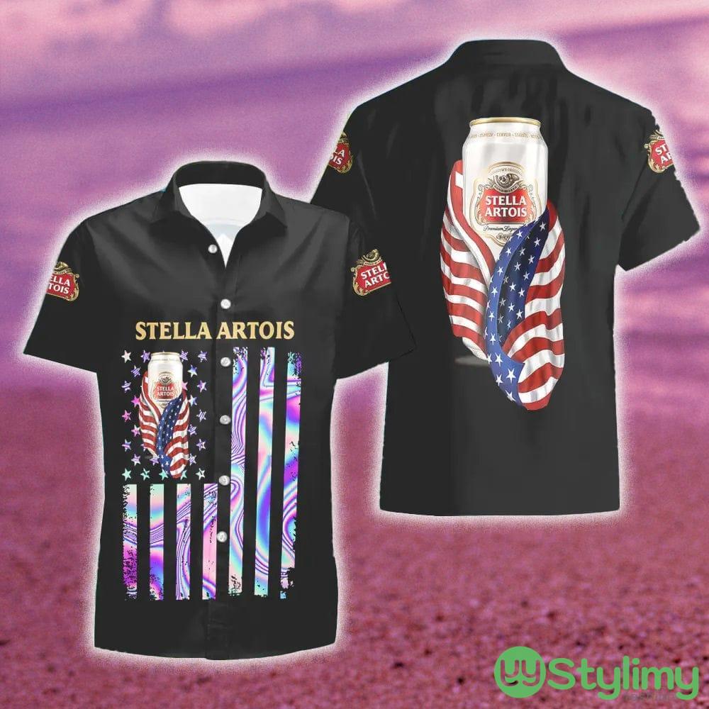 Stella Artois USA Flag Aloha Summer Beach Hawaiian Combo Shirt And Short Gift Hawaiian For Mens 2 Stella Artois USA Flag Aloha Summer Beach Hawaiian Combo Shirt And Short Gift Hawaiian For Mens - Stella Artois USA Flag Aloha Summer Beach Hawaiian Shirt And Short_2