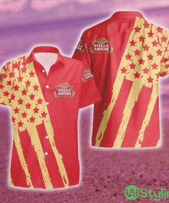 Stella Artois USA Flag Hawaiian Combo Shirt And Short Gift Hawaiian For Mens - Stella Artois USA Flag Hawaiian Shirt And Short_2