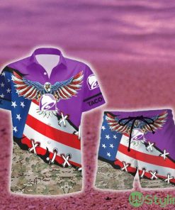 Taco Bell Eage USA Flag Hawaiian Combo Shirt And Short Gift Hawaiian For Mens - Taco Bell Eage USA Flag Hawaiian Shirt And Short_1