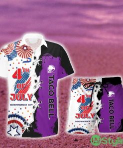 Taco Bell USA Flag Independence 4th of July Hawaiian Combo Shirt And Short Gift Hawaiian For Mens - Taco Bell USA Flag Independence 4th of July Hawaiian Shirt And Short_1