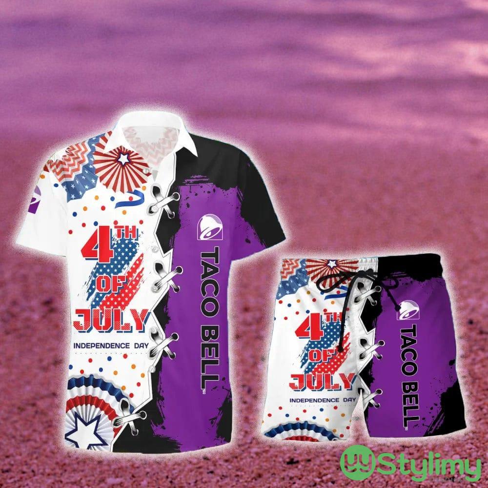 Taco Bell USA Flag Independence 4th of July Hawaiian Combo Shirt And Short Gift Hawaiian For Mens 3 Taco Bell USA Flag Independence 4th of July Hawaiian Combo Shirt And Short Gift Hawaiian For Mens - Taco Bell USA Flag Independence 4th of July Hawaiian Shirt And Short_1
