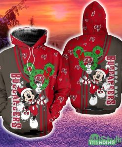 Tampa Bay Buccaneers Christmas Disney Mickey Funny 3D Hoodie Zip Hoodie Red Print Holiday Gift For Fans - Tampa Bay Buccaneers Christmas Disney Mickey Funny 3D Hoodie Zip Hoodie Red Print Holiday Gift For Fans