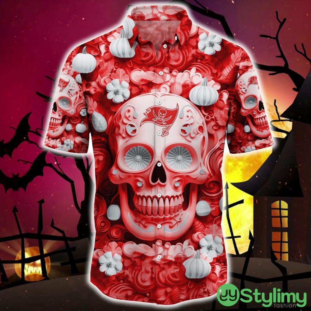 Tampa Bay Buccaneers Halloween Pumpkin Skull 3D Hawaiian Shirt For Fans Gift Christmas Men And Women 2 Tampa Bay Buccaneers Halloween Pumpkin Skull 3D Hawaiian Shirt For Fans Gift Christmas Men And Women - Tampa Bay Buccaneers Halloween Season Aloha Shirt, New Arrivals_3