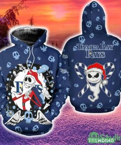 Tampa Bay Rays Christmas Jack Skellington 3D Hoodie Zip Hoodie Blue Print Holiday Gift For Fans - Tampa Bay Rays Christmas Jack Skellington 3D Hoodie Zip Hoodie Blue Print Holiday Gift For Fans