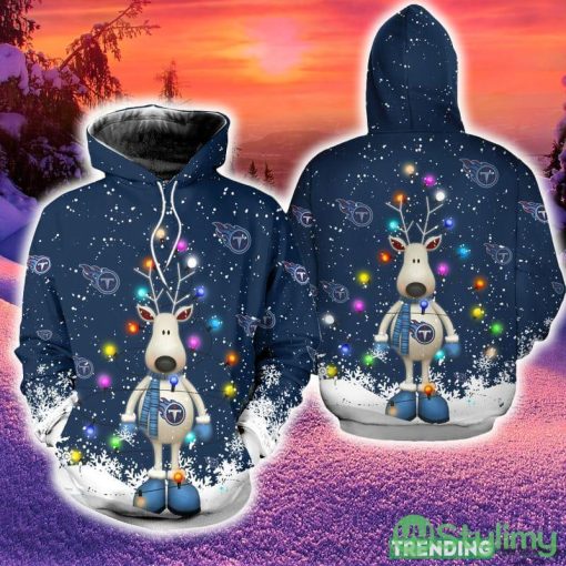 Tennessee Titans Christmas 3D Hoodie Zip Hoodie Blue Print Holiday Gift For Fans