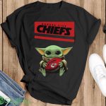 The Kansas City Chiefs With Baby Yoda Hug Rugby Chiefs Shirt - G500 Gildan T-Shirt