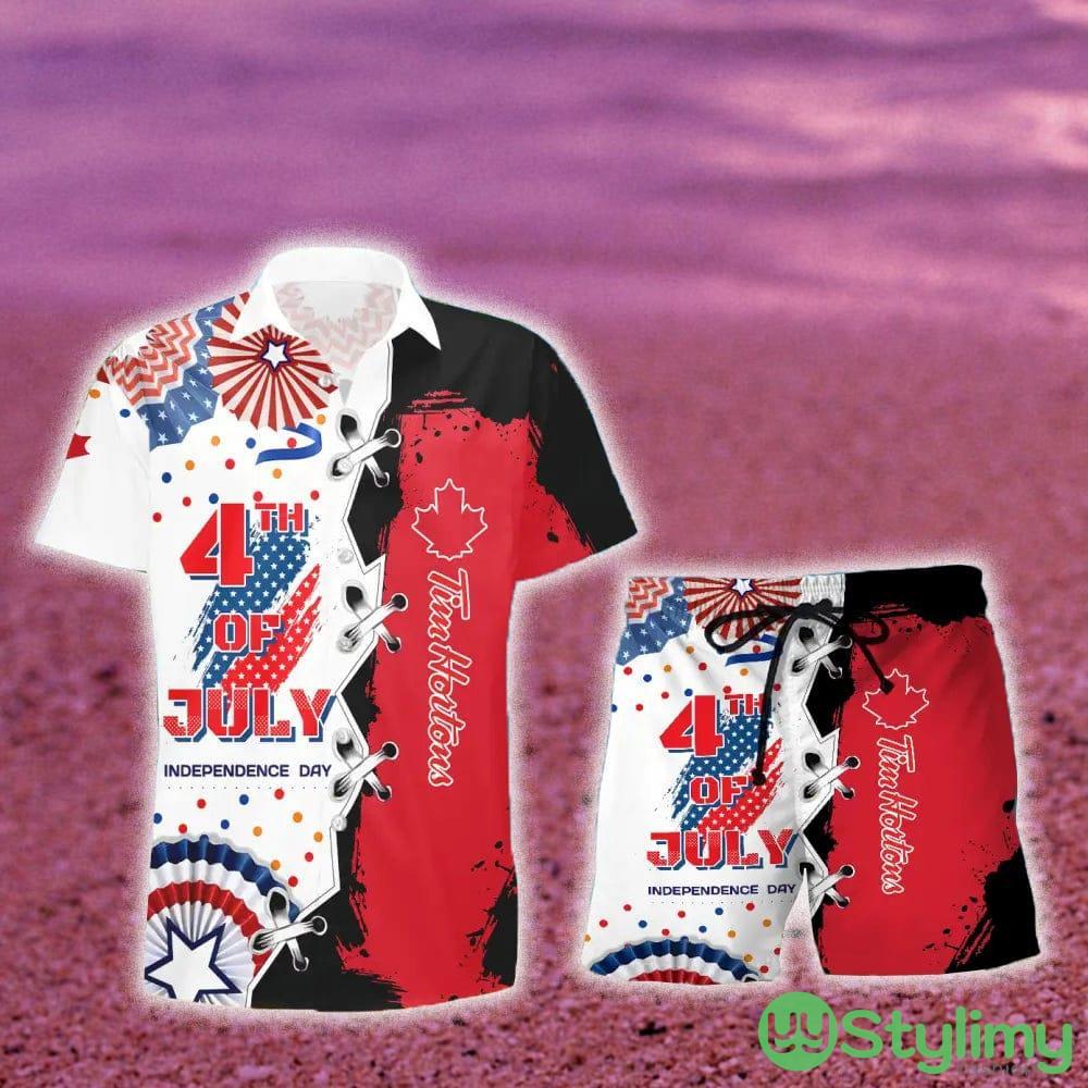 Tim Hortons USA Flag Independence 4th of July Hawaiian Combo Shirt And Short Gift Hawaiian For Mens 3 Tim Hortons USA Flag Independence 4th of July Hawaiian Combo Shirt And Short Gift Hawaiian For Mens - Tim Hortons USA Flag Independence 4th of July Hawaiian Shirt And Short_1