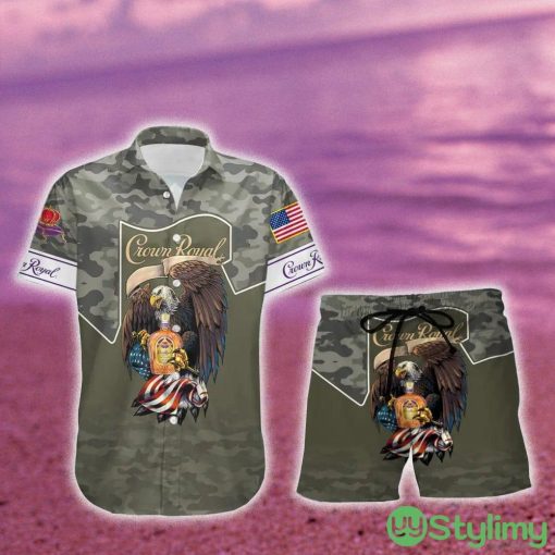 Tim HortonsGreen Camo Eagle USA Flag Hawaiian Combo Shirt And Short Gift Hawaiian For Mens - Tim HortonsGreen Camo Eagle USA Flag Hawaiian Shirt And Short_2