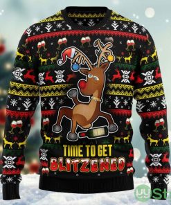 Time To Get Blitzened Ugly Christmas Sweater Xmas Sweater, Funny Sasquatch Sweater Product Photo 1