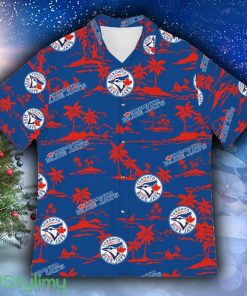 Toronto Blue Jays Island Pattern Tree Organic Hawaiian Shirt - Toronto Blue Jays Island Pattern Tree Hawaiian Shirt Photo 3
