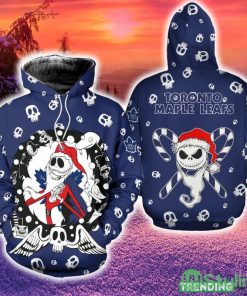 Toronto Maple Leafs Christmas Jack Skellington 3D Hoodie Zip Hoodie Blue Print Holiday Gift For Fans - Toronto Maple Leafs Christmas Jack Skellington 3D Hoodie Zip Hoodie Blue Print Holiday Gift For Fans