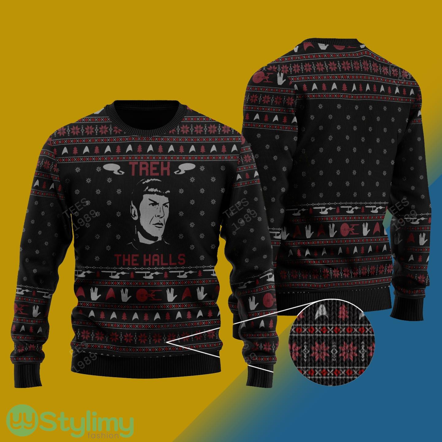 TREK THE HALLS Knitted Xmas Sweater Gift Men And Women 3 TREK THE HALLS Knitted Xmas Sweater Gift Men And Women - TREK THE HALLS