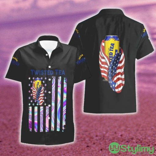 Twisted Tea USA Flag Aloha Summer Beach Hawaiian Combo Shirt And Short Gift Hawaiian For Mens