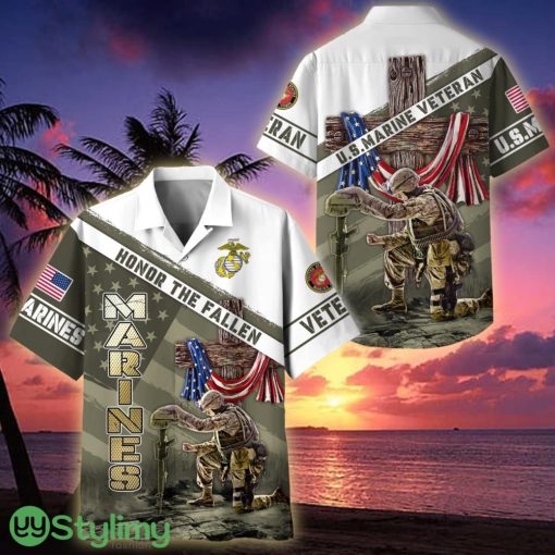 US Marine Corps Honor The Fallen Veteran Hawaiian Shirt - US Marine Corps Honor The Fallen Hawaiian Shirt For Veterans