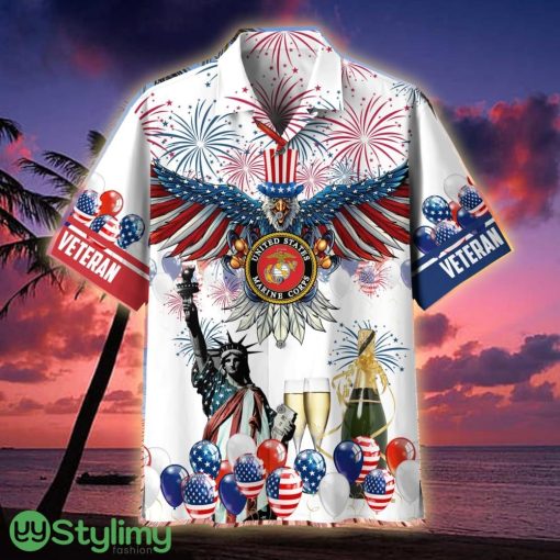 US Marine Corps Independence Day Is Coming Veteran Hawaiian Shirt