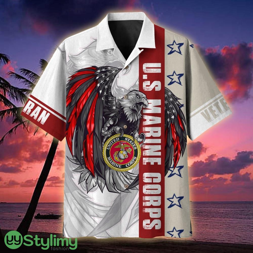 US Marine Corps Multiservice Veteran Cool Eagle Veteran Hawaiian Shirt 2 US Marine Corps Multiservice Veteran Cool Eagle Veteran Hawaiian Shirt - US Marine Corps Multiservice Veteran Cool Eagle Hawaiian Shirt For Veterans