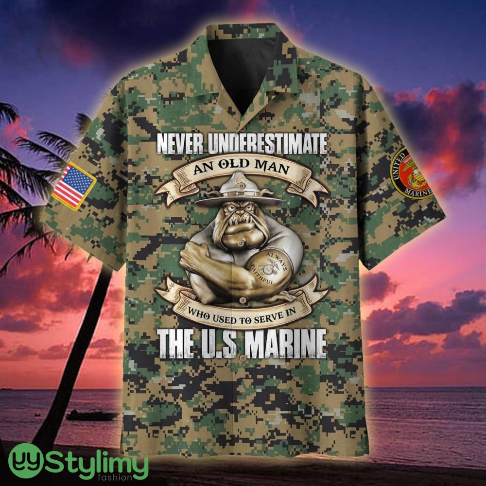US Marine Corps Never Underestimate An Old Man US Multiservice Veteran Hawaiian Shirt 2 US Marine Corps Never Underestimate An Old Man US Multiservice Veteran Hawaiian Shirt - US Marine Corps Never Underestimate An Old Man US Multiservice Hawaiian Shirt For Veterans