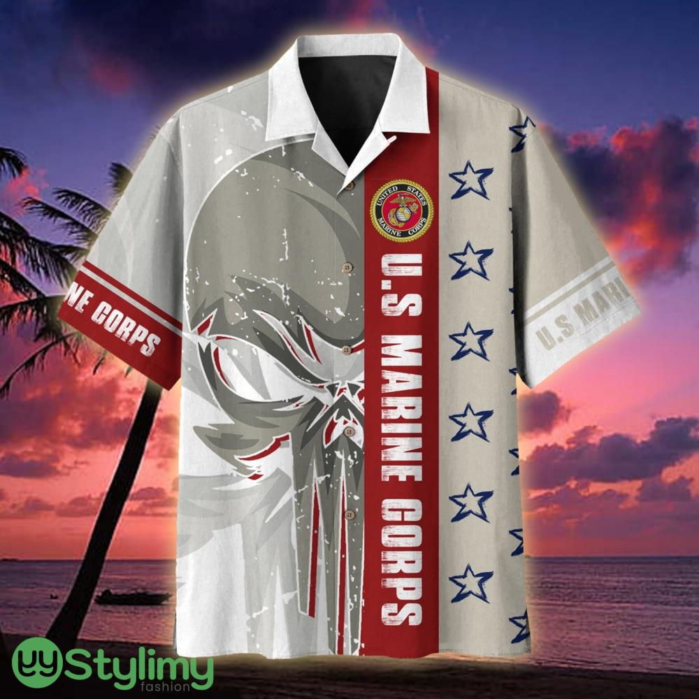 US Marine Corps Skull Multiservice Veteran Hawaiian Shirt 2 US Marine Corps Skull Multiservice Veteran Hawaiian Shirt - US Marine Corps Skull Multiservice Hawaiian Shirt For Veterans