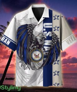 US Navy Colored Feather Eagle Multiservice Veteran Hawaiian Shirt - US Navy Colored Feather Eagle Multiservice Hawaiian Shirt For Veterans
