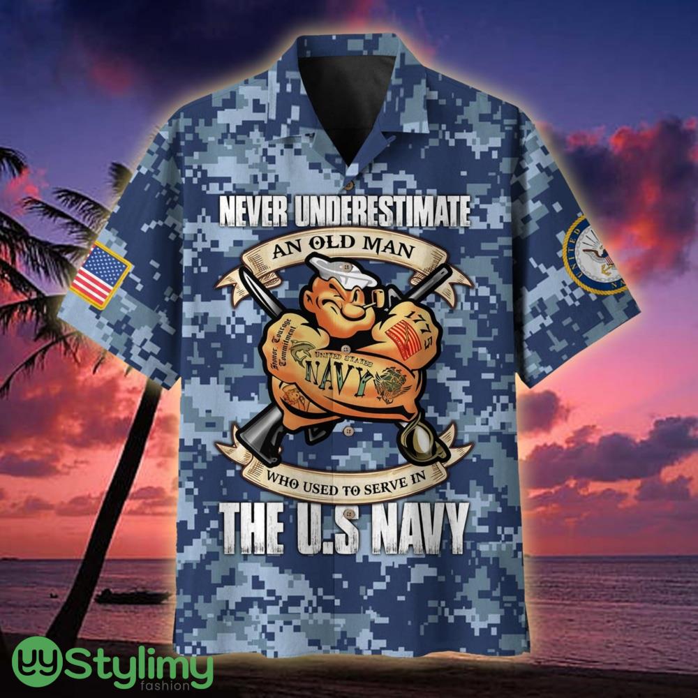 US Navy Never Underestimate An Old Man US Multiservice Veteran Hawaiian Shirt 2 US Navy Never Underestimate An Old Man US Multiservice Veteran Hawaiian Shirt - US Navy Never Underestimate An Old Man US Multiservice Hawaiian Shirt For Veterans