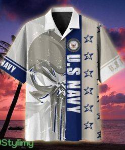 US Navy Skull Multiservice Veteran Hawaiian Shirt - US Navy Skull Multiservice Hawaiian Shirt For Veterans