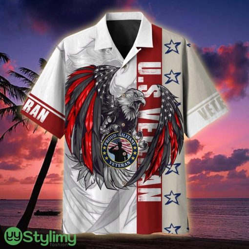 US Veteran Colored Feather Eagle Multiservice Veteran Hawaiian Shirt