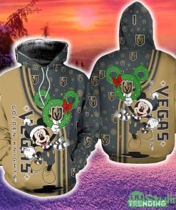 Vegas Golden Knights Christmas Disney Mickey Funny 3D Hoodie Zip Hoodie Print Holiday Gift For Fans - Vegas Golden Knights Christmas Disney Mickey Funny 3D Hoodie Zip Hoodie Print Holiday Gift For Fans