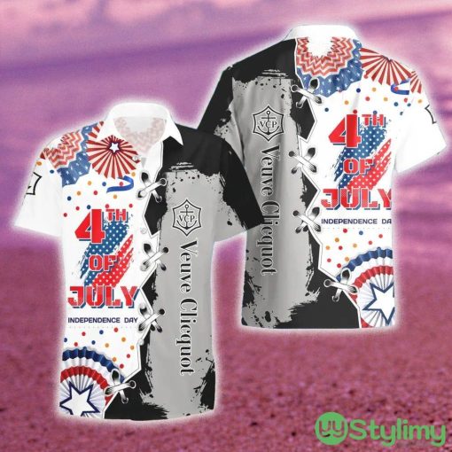 Veuve Clicquot Champagne USA Flag Independence 4th of July Hawaiian Combo Shirt And Short Gift Hawaiian For Mens - Veuve Clicquot Champagne USA Flag Independence 4th of July Hawaiian Shirt And Short_1