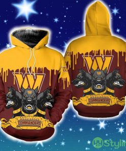 Washington Commanders 3 Heads Cerberus Hoodie Zip Hoodie Christmas Fans All Over Printed Gift For Men And Women - Washington Commanders 3 Heads Cerberus Hoodie Zip Hoodie Christmas Fans All Over Printed Gift For Men And Women