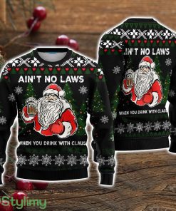 Ain‘t No Laws When You Drink With Claus Ugly Christmas Sweater Christmas Holiday Gift For Men And Women Product Photo 1