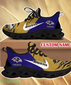 Baltimore Ravens Explore For Fans Custom Name Max Soul Sneakers New Gift Men And Women Clunky Shoes - Baltimore Ravens Chunky Shoes_1