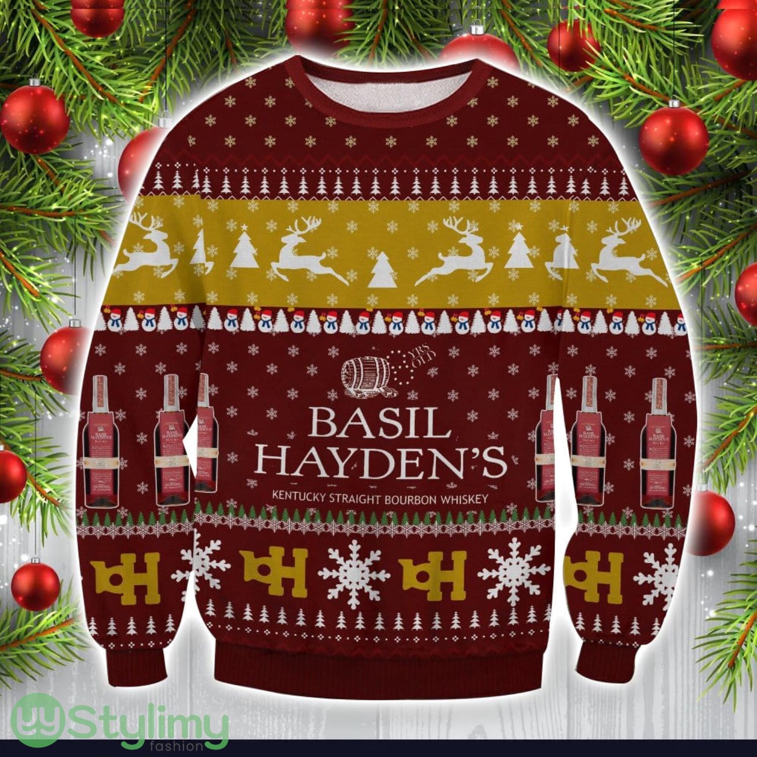 Basil Hayden's Ugly Christmas Sweater Special Christmas Gift 3 basil haydens ugly christmas sweater special christmas gift