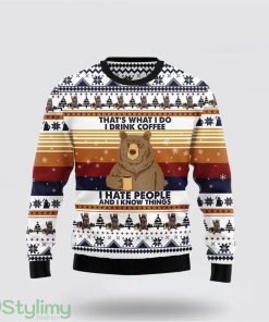 Bear Coffee Ugly Christmas Sweater Sweater Gifts For Pet Lover Product Photo 1
