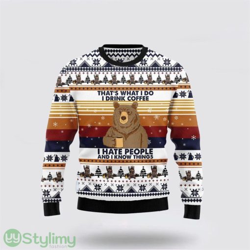 Bear Coffee Ugly Christmas Sweater Sweater Gifts For Pet Lover