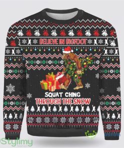 Believe in Bigfoot Ugly Christmas Sweater Gifts For Bigfoot Lovers Product Photo 1