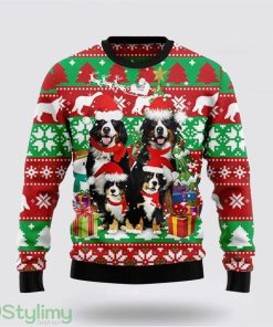Bernese Mountain Dog Family Ugly Christmas Sweater Dog Lover Christmas Sweater Holiday Gift Product Photo 1