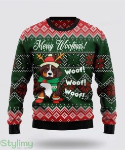 Bernese Mountain Dog Woofmas Ugly Christmas Sweater Dog Lover Christmas Sweater Holiday Gift Product Photo 1