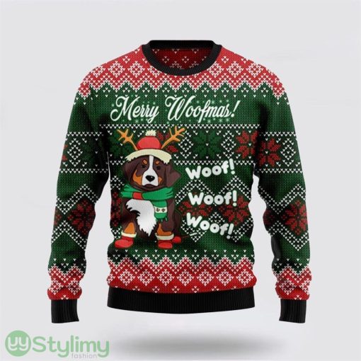Bernese Mountain Dog Woofmas Ugly Christmas Sweater Dog Lover Christmas Sweater Holiday Gift