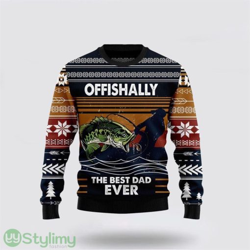 Best Dad ever Fishing Retro Vintage Ugly Christmas Sweater Sweater Gifts For Pet Lover