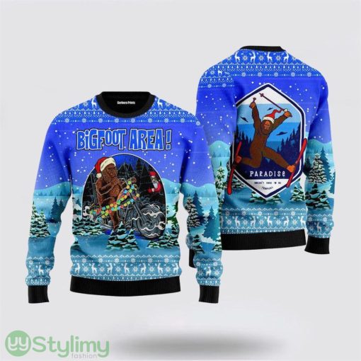 Bigfoot Area Ugly Christmas Sweater Gifts For Bigfoot Believers