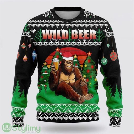 Bigfoot Beer Christmas Green And Black Pattern Ugly Christmas Sweater Best Gift For Christmas Men And Women Gift